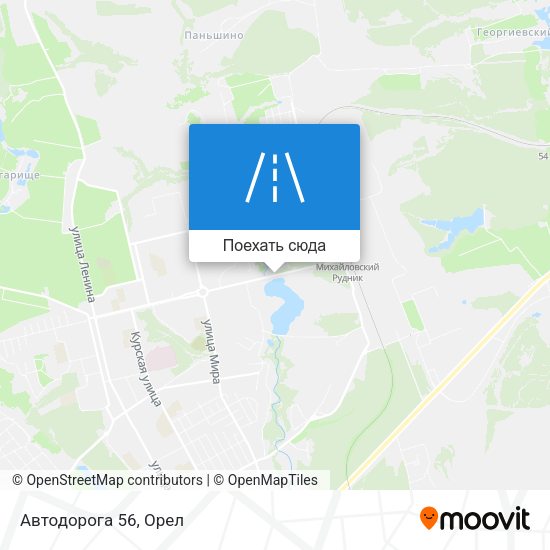 Карта Автодорога 56