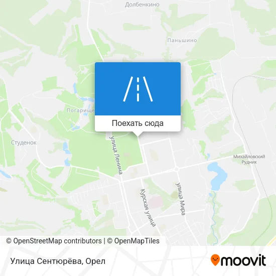 Карта Улица Сентюрёва