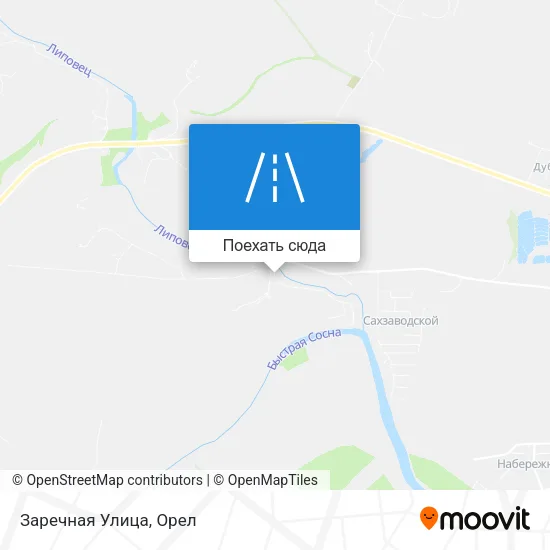 Карта Заречная Улица