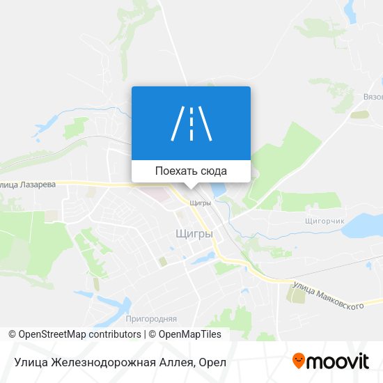Карта Улица Железнодорожная Аллея