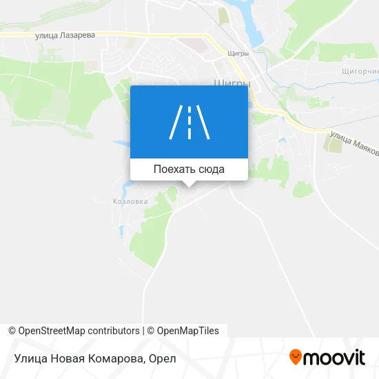 Карта Улица Новая Комарова