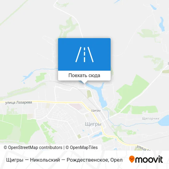 Карта Щигры — Никольский — Рождественское