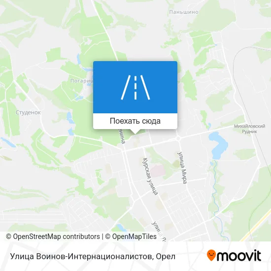 Карта Улица Воинов-Интернационалистов
