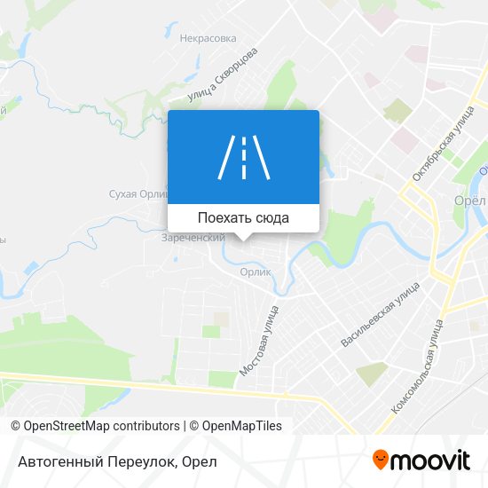 Карта Автогенный Переулок