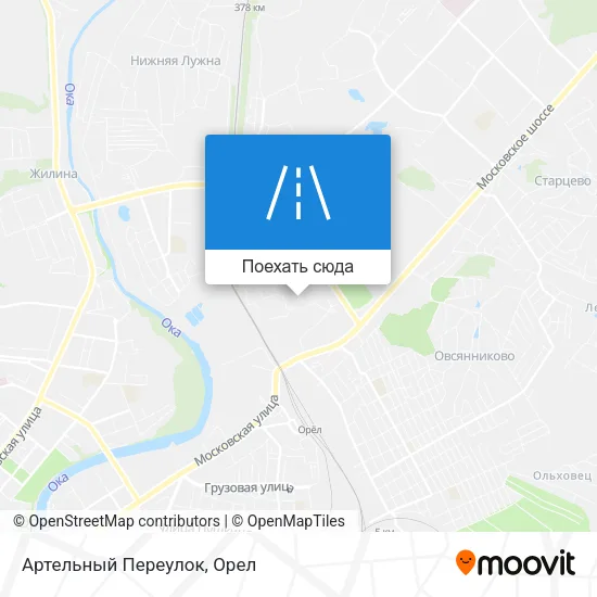 Карта Артельный Переулок
