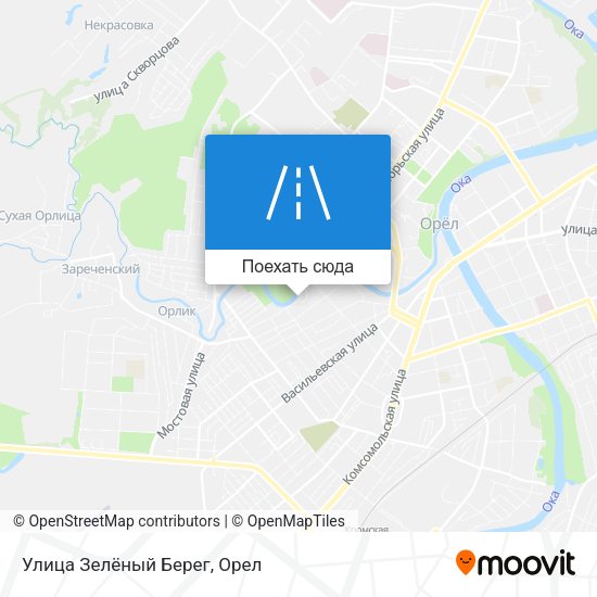 Карта Улица Зелёный Берег