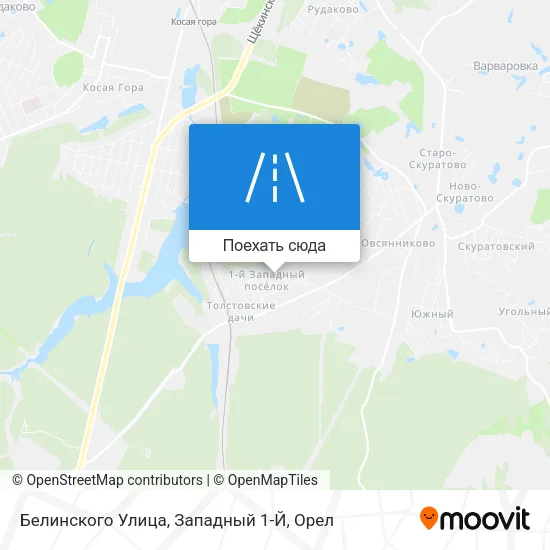 Карта Белинского Улица, Западный 1-Й