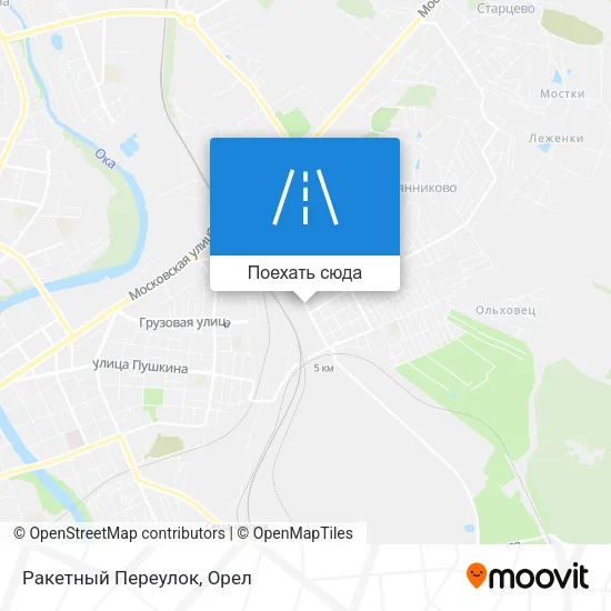 Карта Ракетный Переулок
