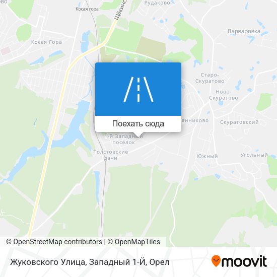 Карта Жуковского Улица, Западный 1-Й