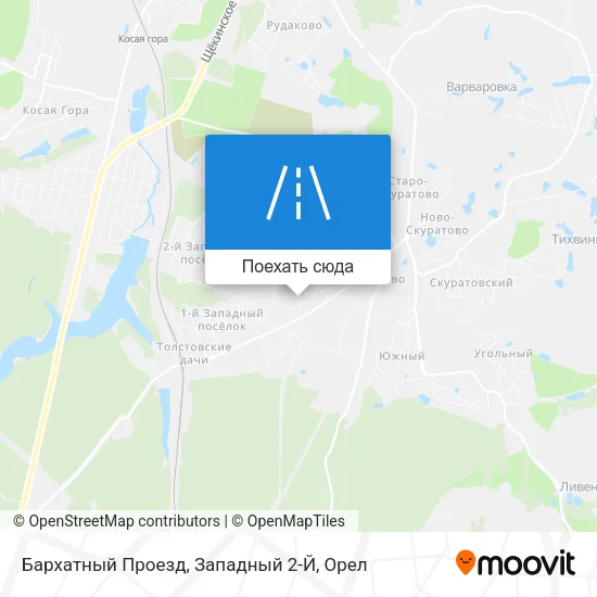 Карта Бархатный Проезд, Западный 2-Й
