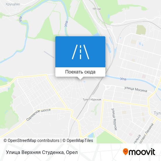 Карта Улица Верхняя Студенка
