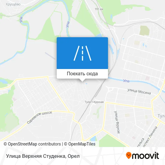 Карта Улица Верхняя Студенка