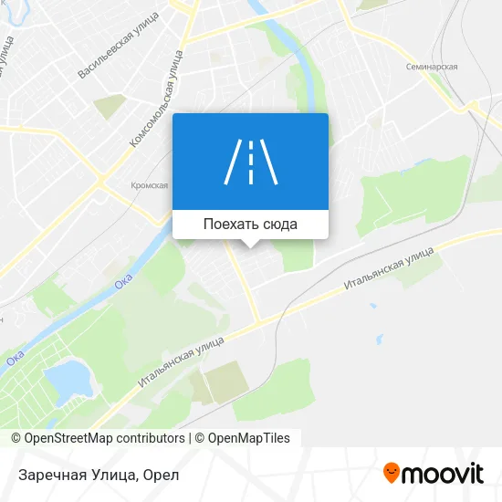 Карта Заречная Улица