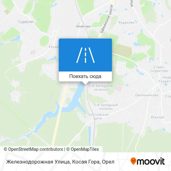 Карта Железнодорожная Улица, Косая Гора
