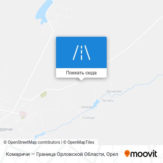 Карта Комаричи — Граница Орловской Области