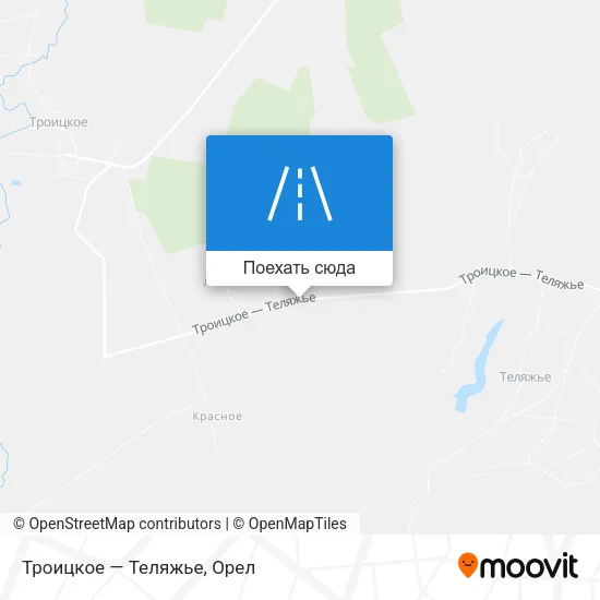 Карта Троицкое — Теляжье