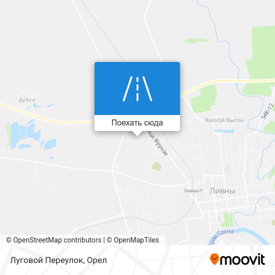 Карта Луговой Переулок