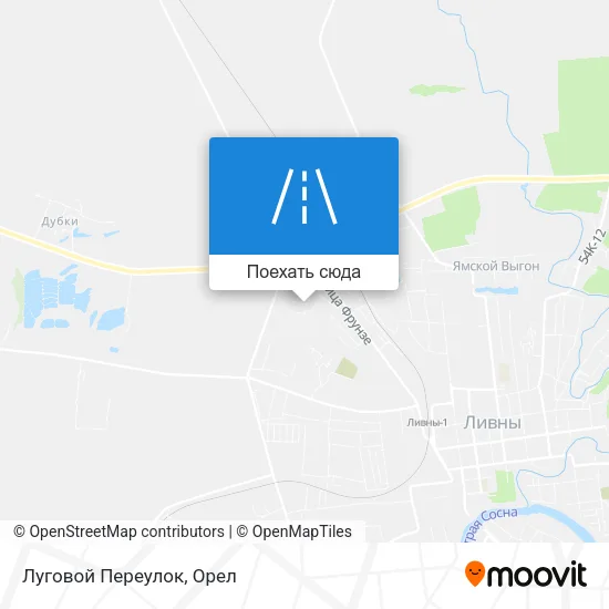 Карта Луговой Переулок