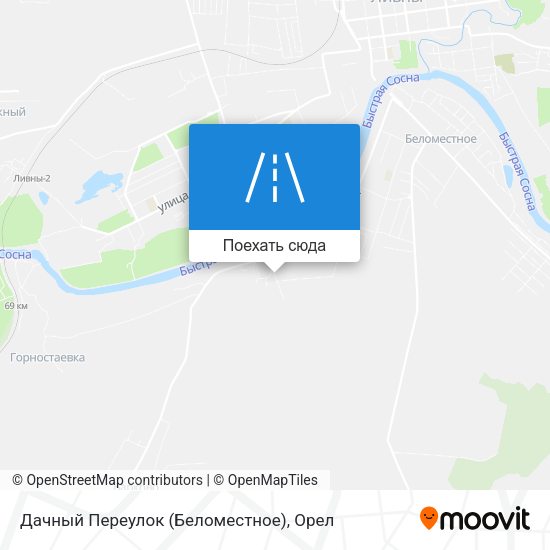 Карта Дачный Переулок (Беломестное)