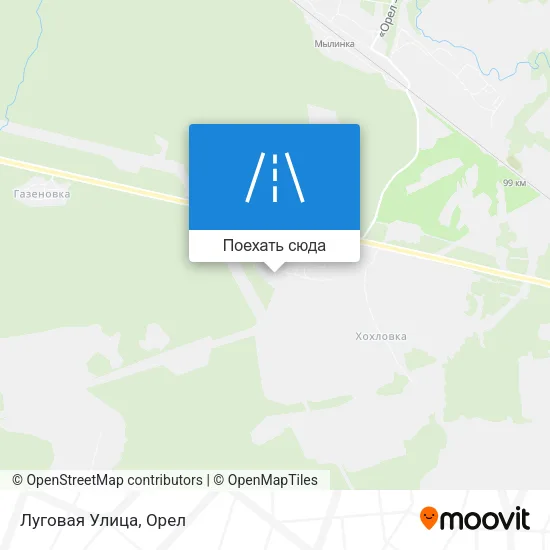 Карта Луговая Улица