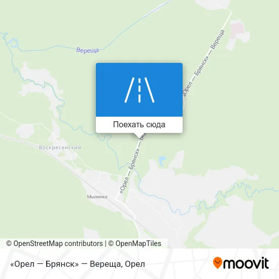 Карта «Орел — Брянск» — Вереща