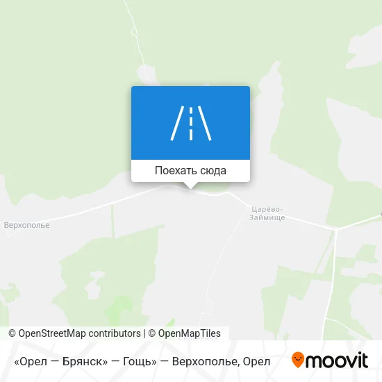 Карта «Орел — Брянск» — Гощь» — Верхополье