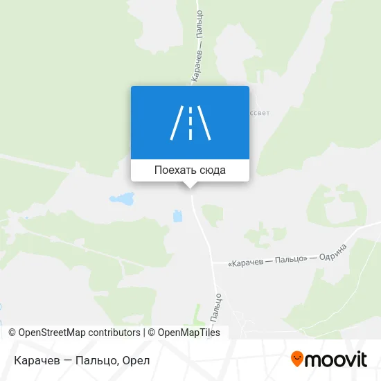 Карта Карачев — Пальцо