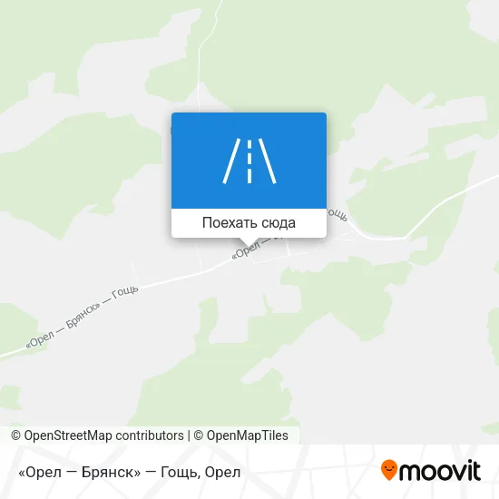 Карта «Орел — Брянск» — Гощь
