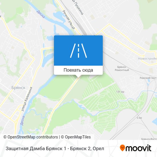 Карта Защитная Дамба Брянск 1 - Брянск 2