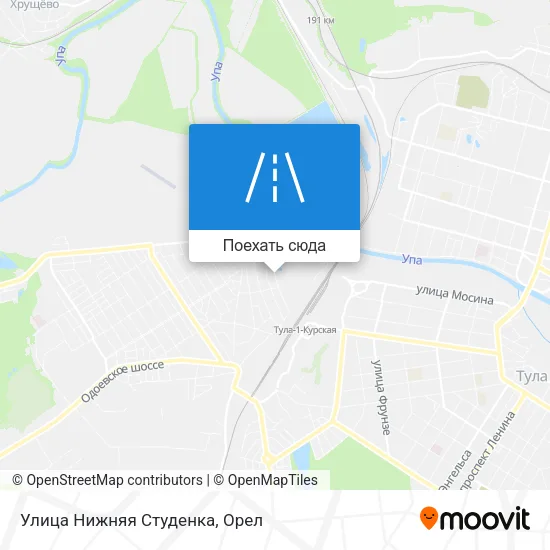 Карта Улица Нижняя Cтуденкa