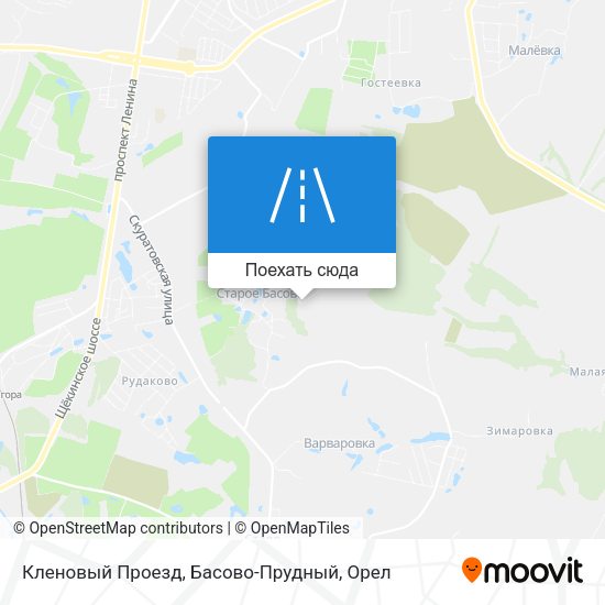 Карта Кленовый Проезд, Басово-Прудный