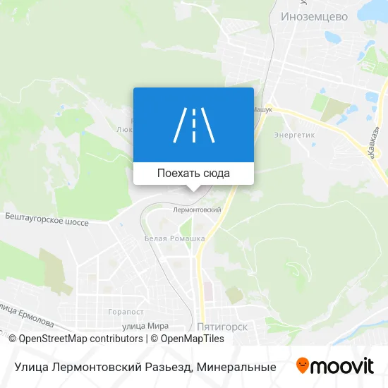 Карта Улица Лермонтовский Разьезд
