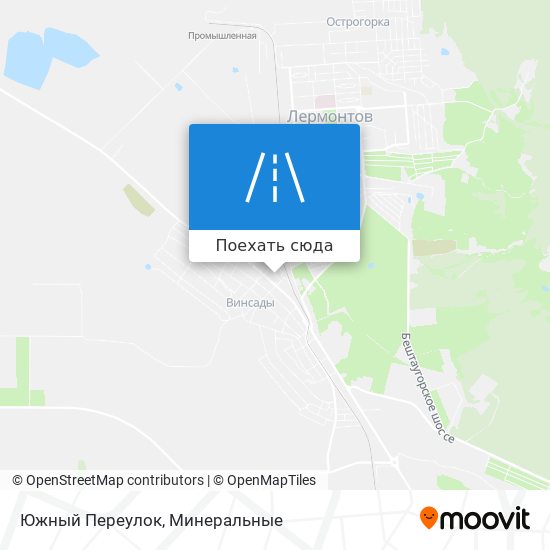 Карта Южный Переулок