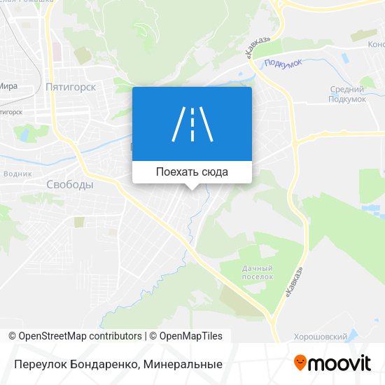 Карта Переулок Бондаренко