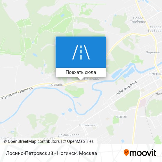 Карта Лосино-Петровский - Ногинск