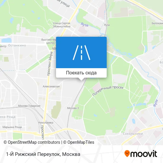 Карта 1-Й Рижский Переулок