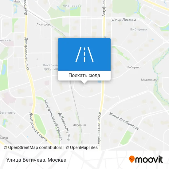 Карта Улица Бегичева