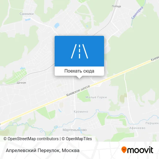 Карта Апрелевский Переулок
