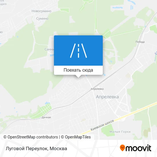 Карта Луговой Переулок