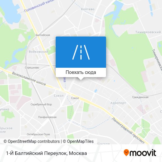 Карта 1-Й Балтийский Переулок