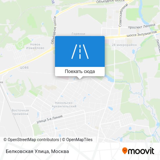 Карта Белковская Улица