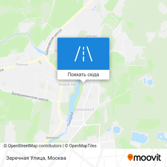 Карта Заречная Улица