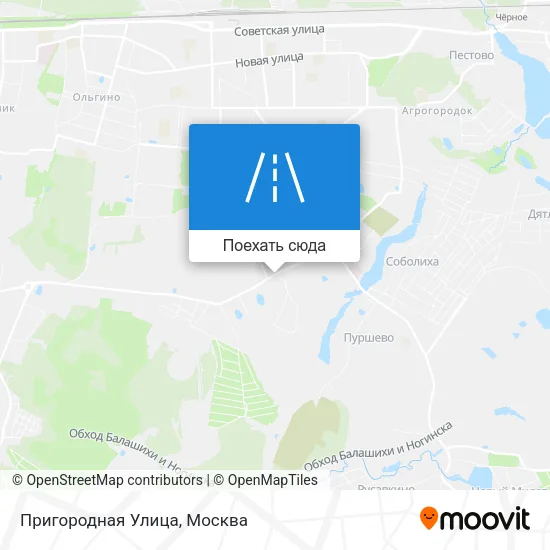 Карта Пригородная Улица