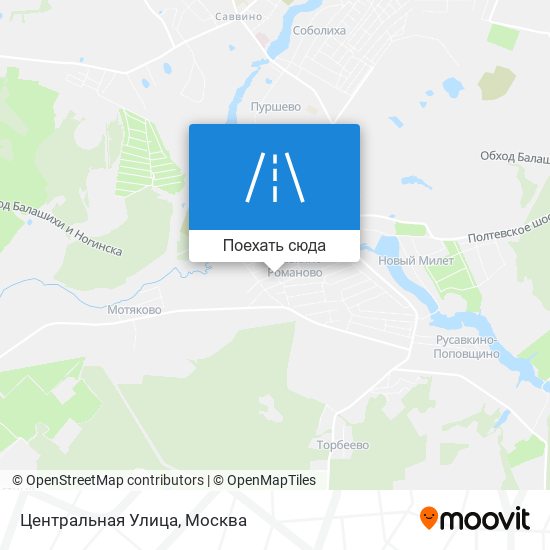 Карта Центральная Улица