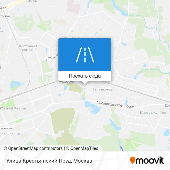 Карта Улица Крестьянский Пруд