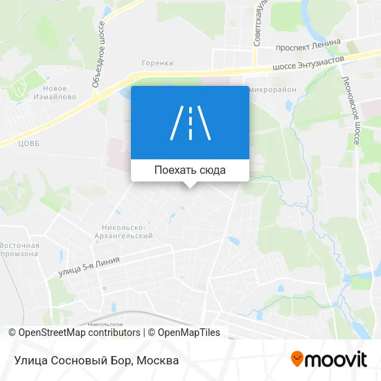 Карта Улица Сосновый Бор