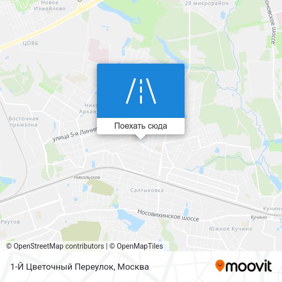 Карта 1-Й Цветочный Переулок