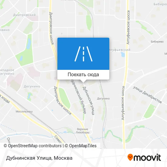 Карта Дубнинская Улица