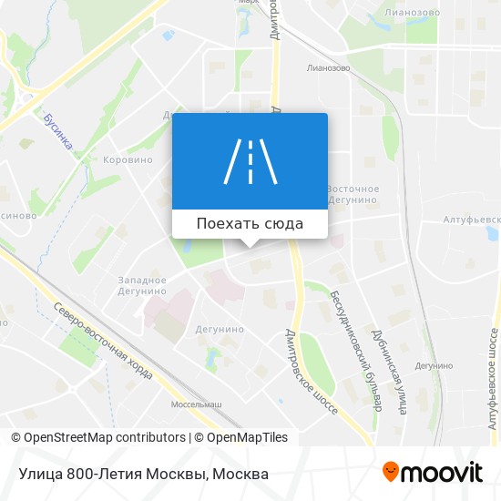 Карта Улица 800-Летия Москвы
