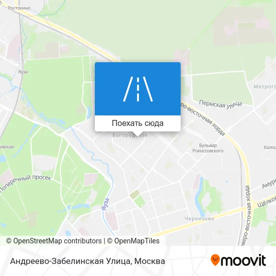 Карта Андреево-Забелинская Улица